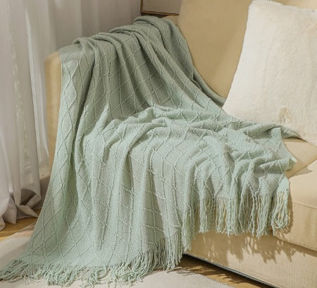 MOLLY- Tunn filt med fransar och mönster